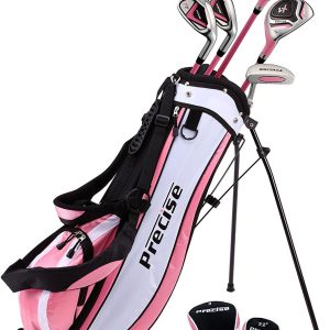 PreciseGolf Co. Precise X7 Junior Complete Golf Club Set for Children Kids Pink Ages 6-8 Right hand